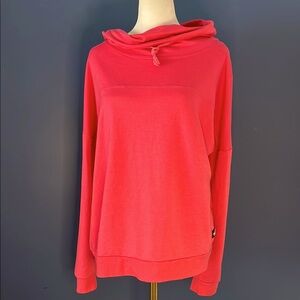 Simply Southern Ladies Lg, bright coral pink, cowl neck long sleeve cozy top
